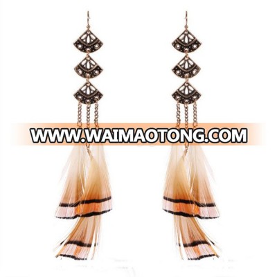 Top selling new design alloy hollowed-out fan ethnic style earrings