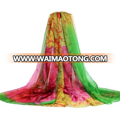 2018 beach Prevent Bask In Holiday National Nepal Style Custom Decoration Printed sunscreen Chiffon Scarf