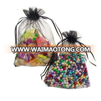 Wholesale cheap jewelry party pouches wedding personalized black drawstring candy organza bag